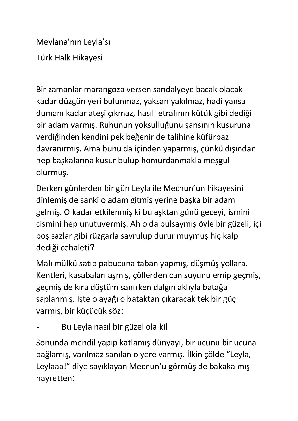 TÜRK HALK HIKAYESI @TURKCEMASALLAR