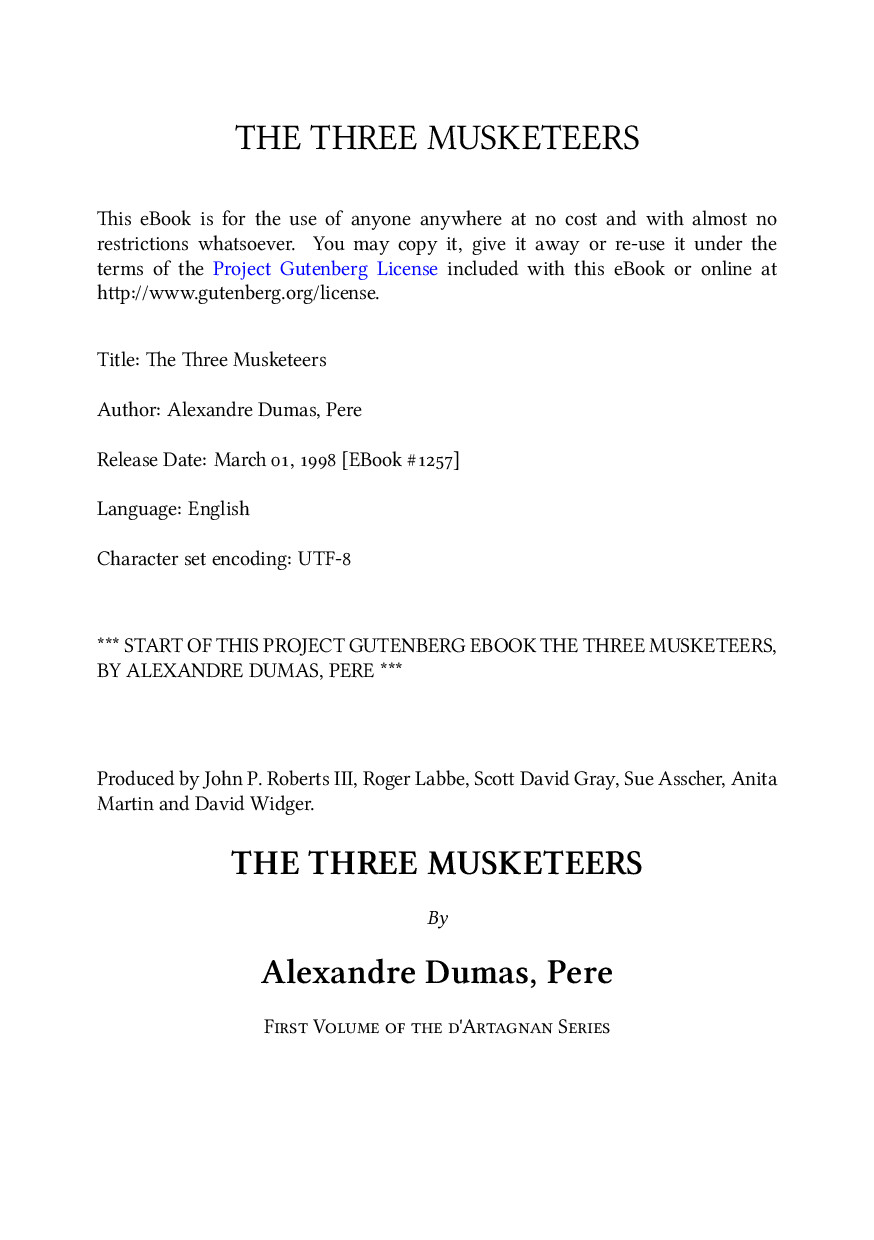 THE THREE MUSKETEERS