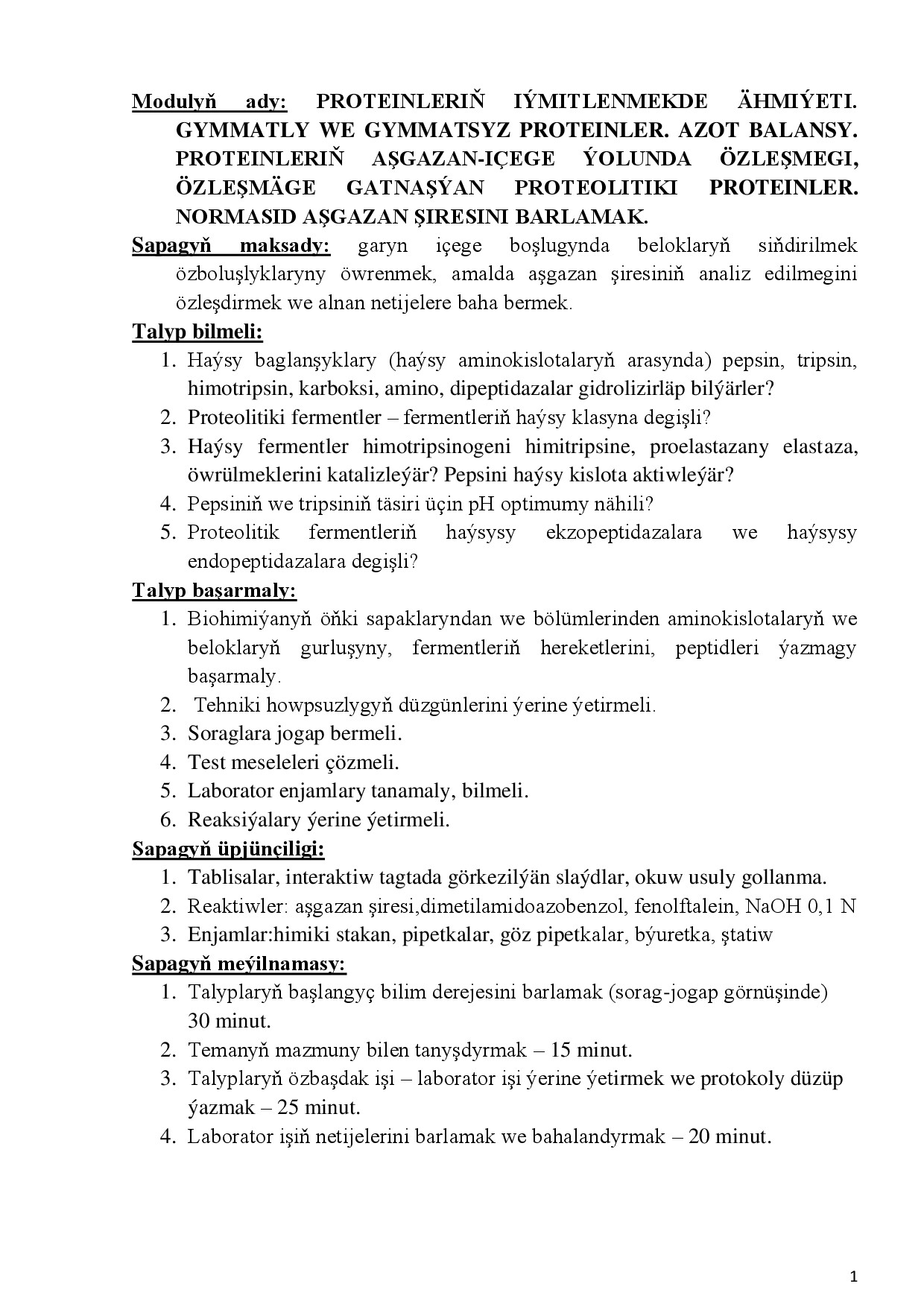 BIOHIMIÝA MODUL II ÝARYMÝYLLYK