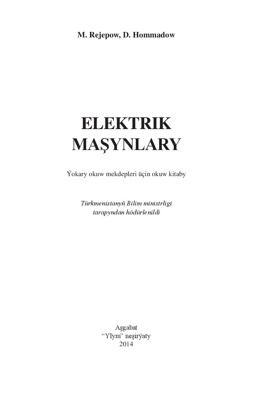 ELEKTRIK MAŞYNLARY