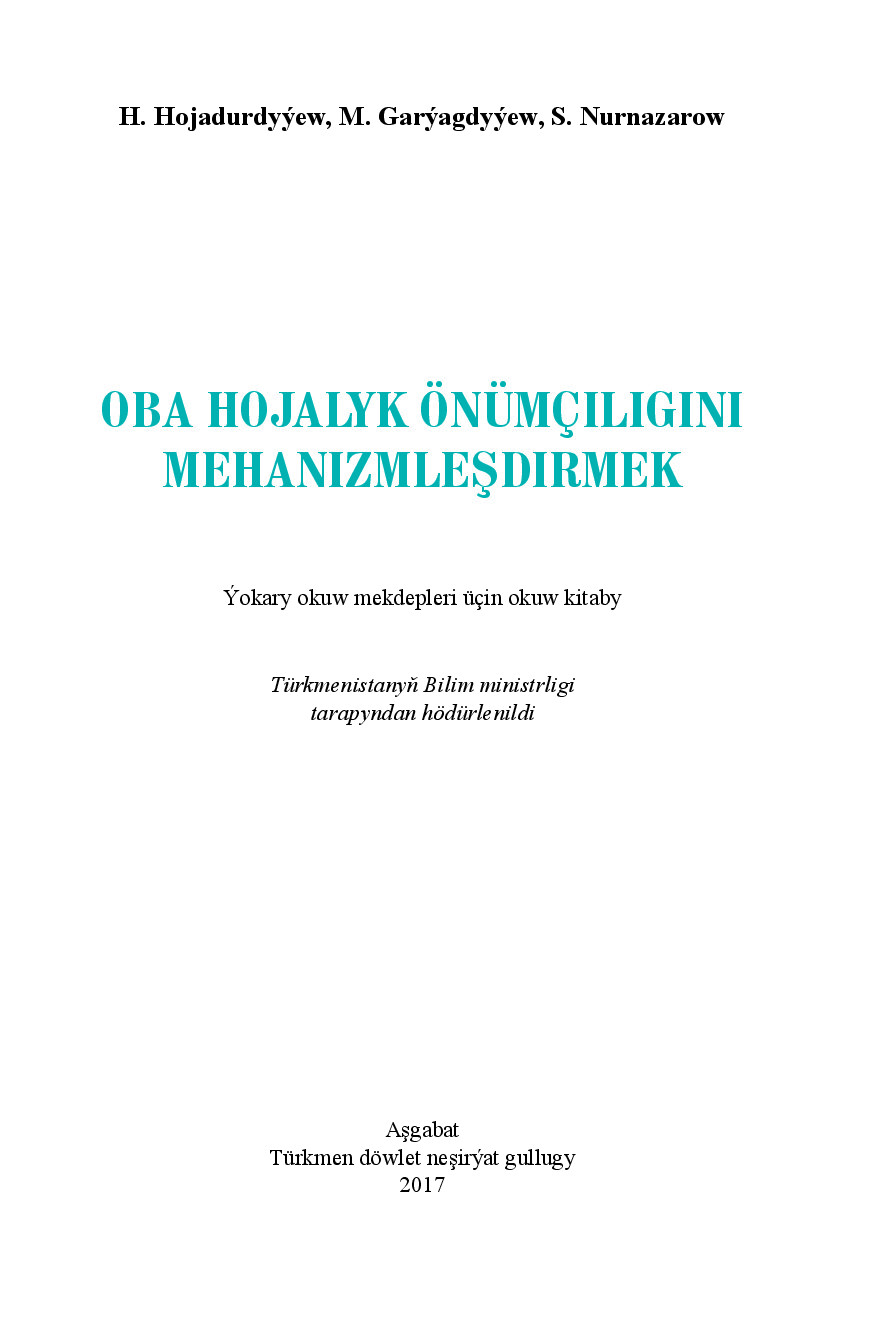 OBA HOJALYK ÖNÜMÇILIGINI MEHANIZMLEŞDIRMEK