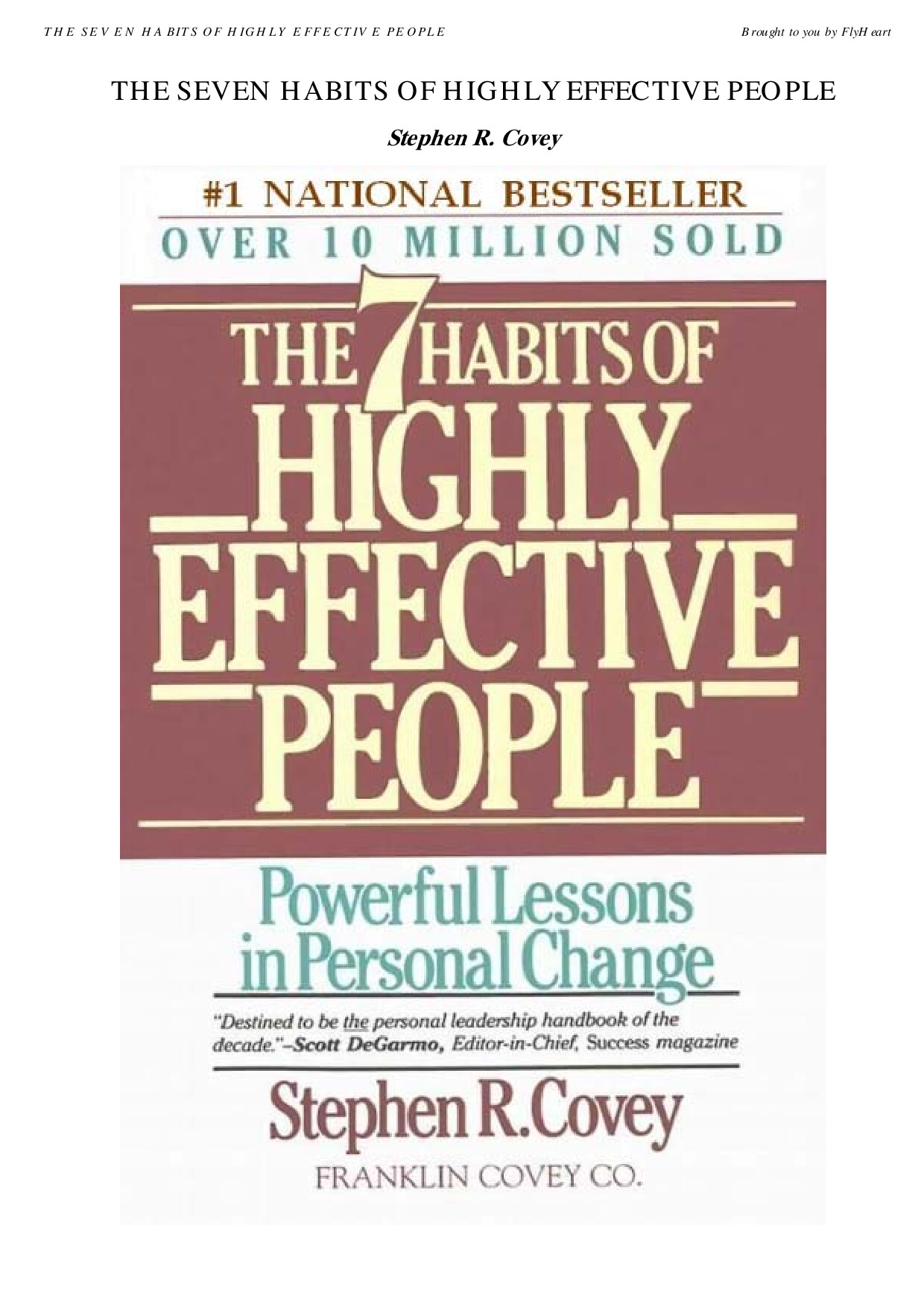 COVEY STEPHEN THE SEVEN HABITS OF HIGHLY EFFECTIVE PEOPLE 1