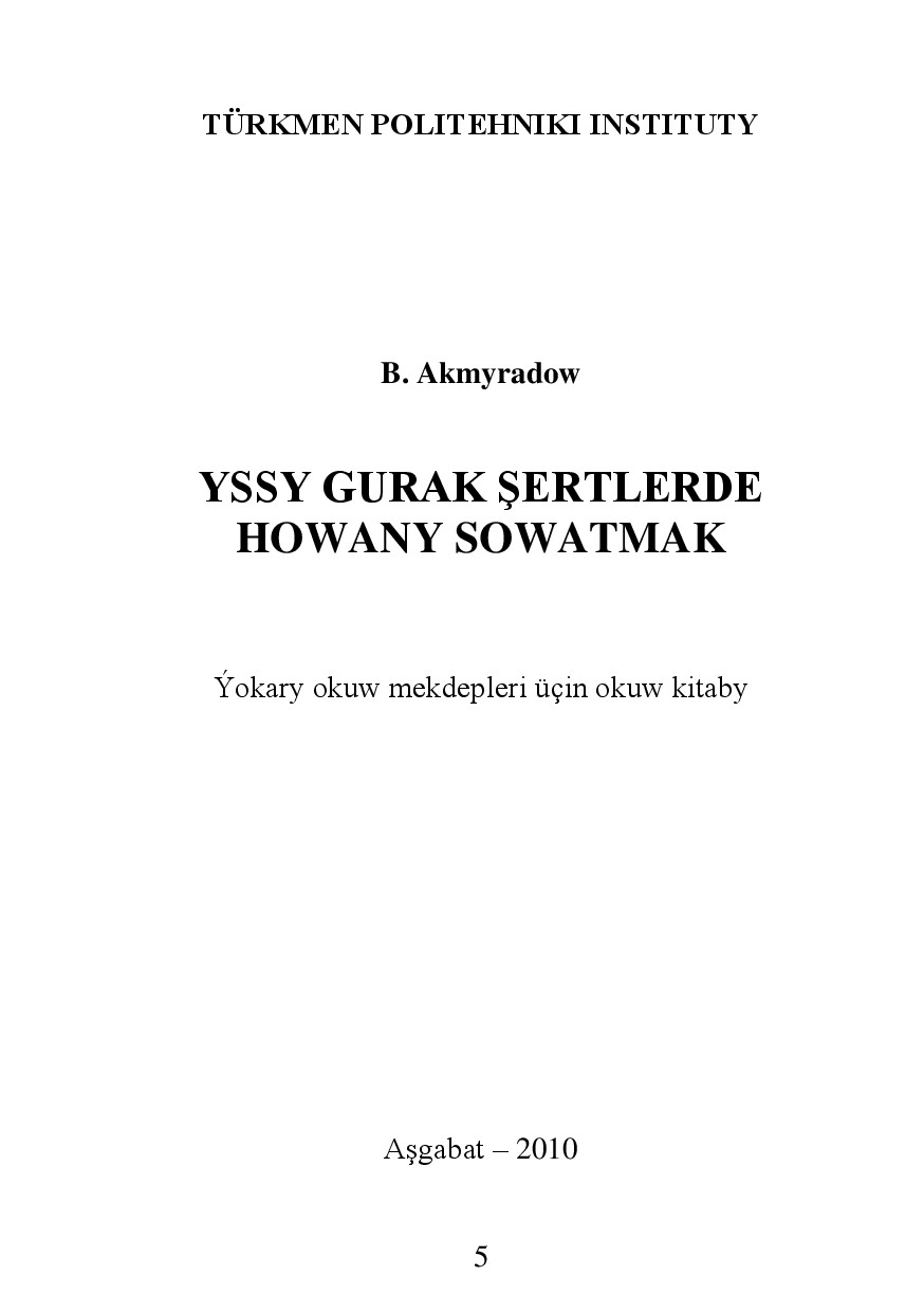 YSSY GURAK ŞERTLERDE HOWANY SOWATMAK