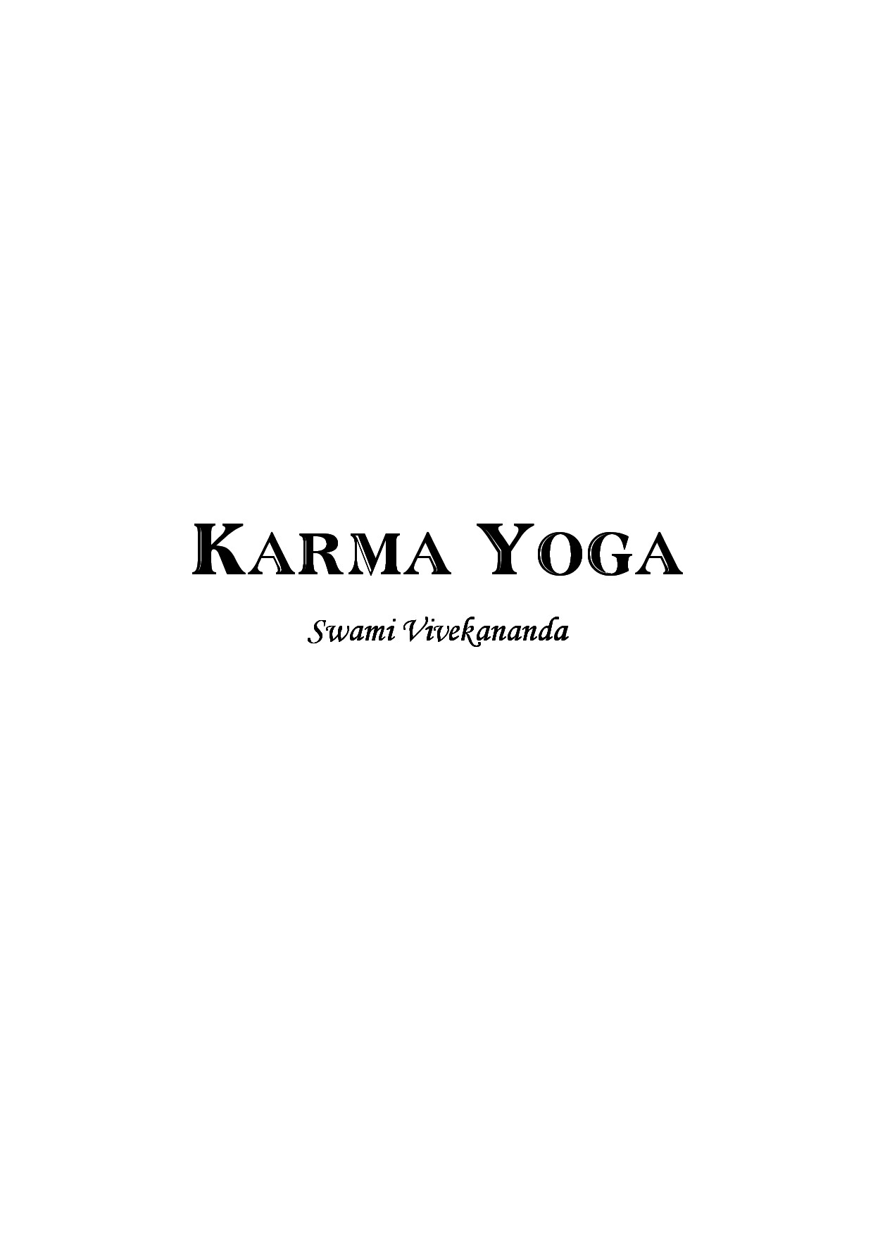 KARM YOG BY SWAMI VUVEKANAND