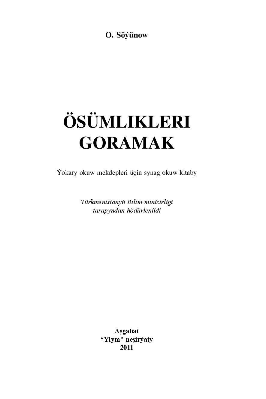 ÖSÜMLIKLERI GORAMAK