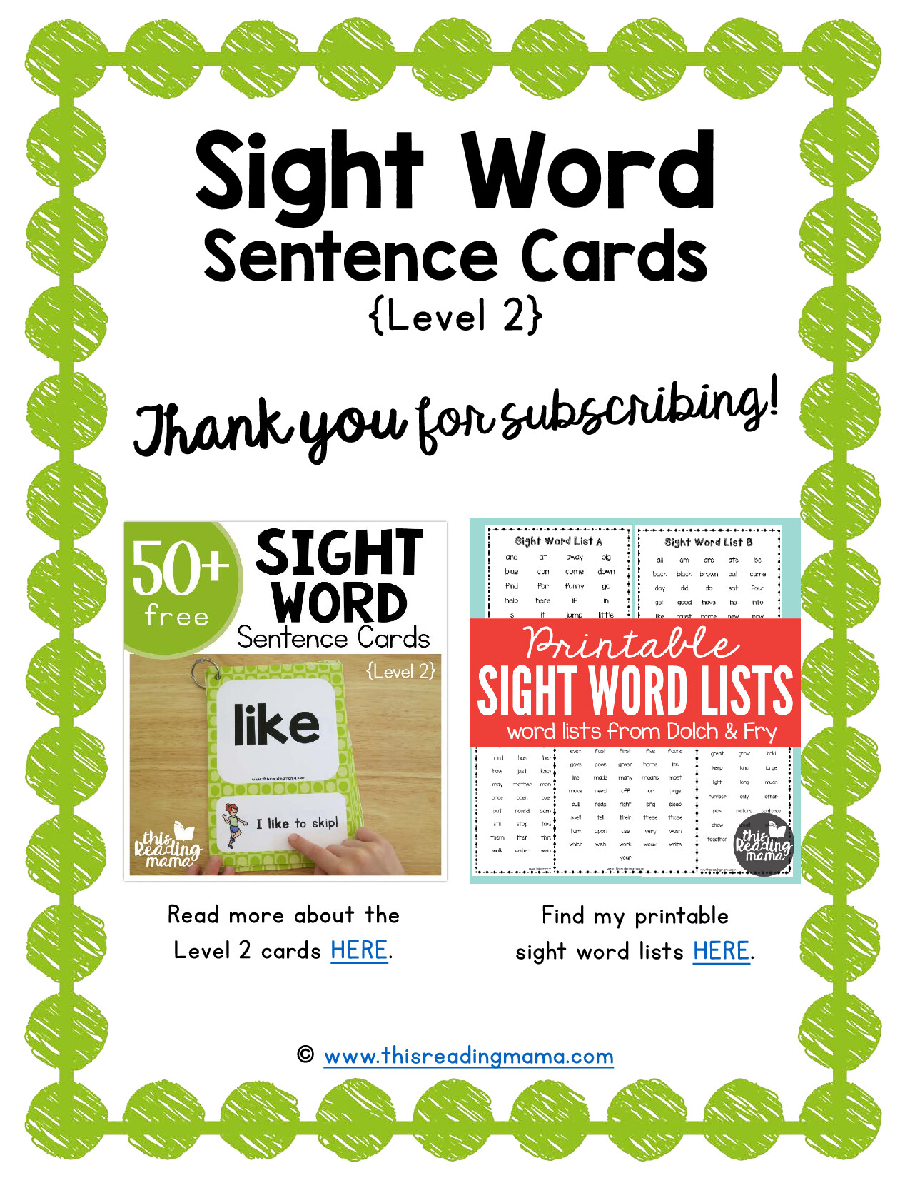 SIGHT WORDS LEVEL 2