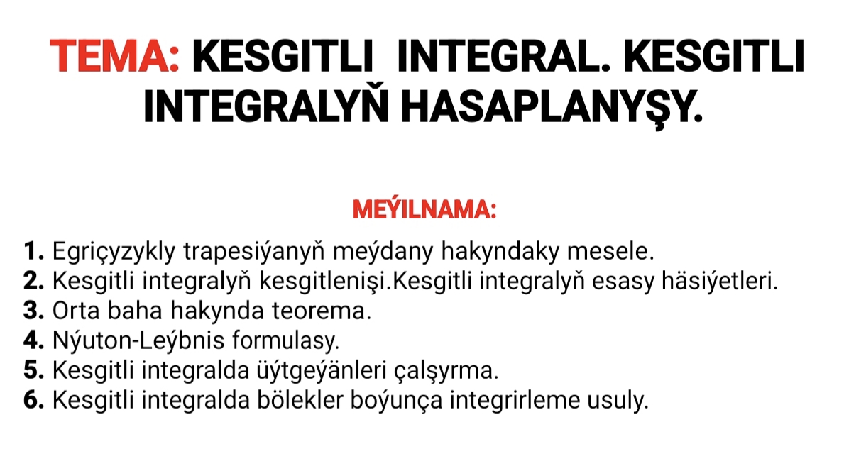 KESGITLI INTEGRAL