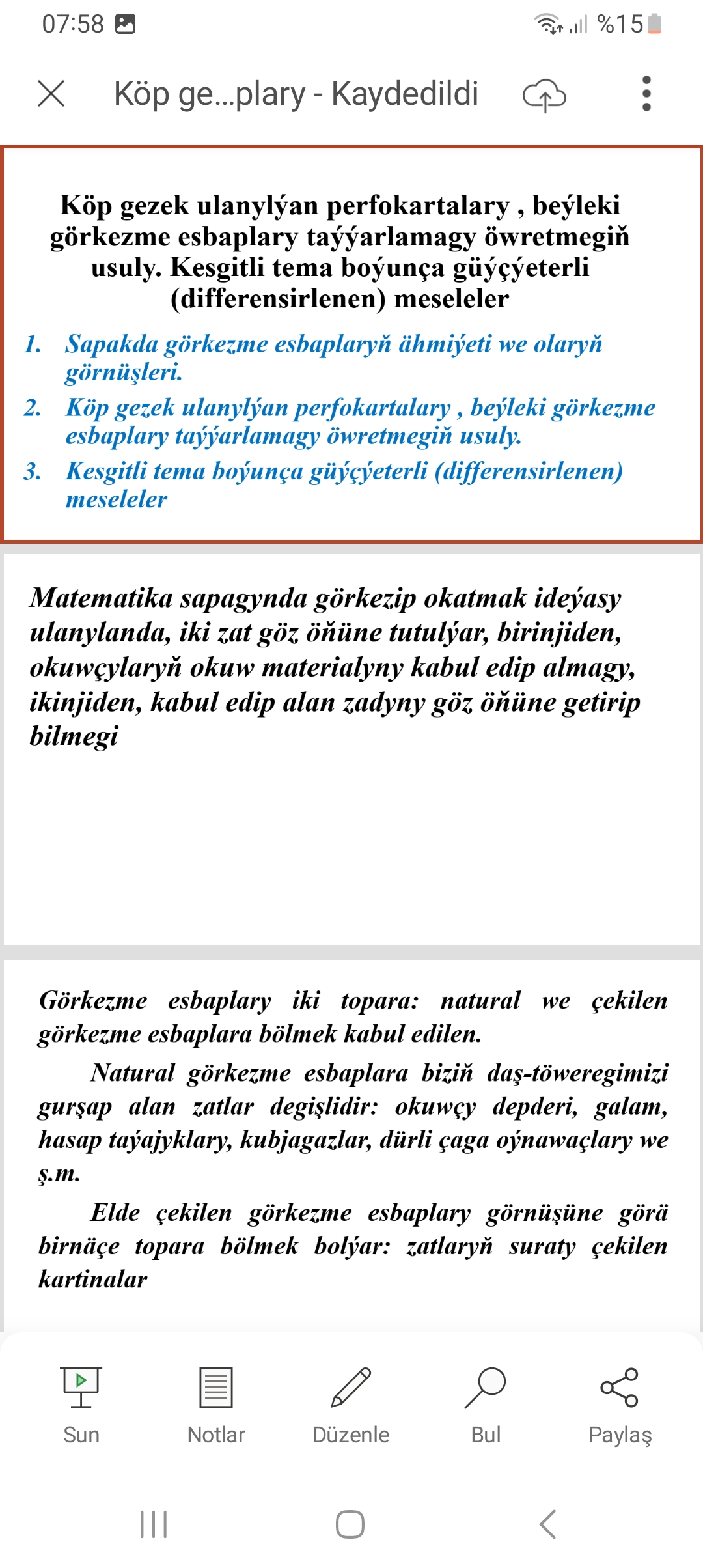 KÖP GEZEK ULANYLÝAN PERFOKARTALARY , BEÝLEKI GÖRKEZME ESBAPLARY