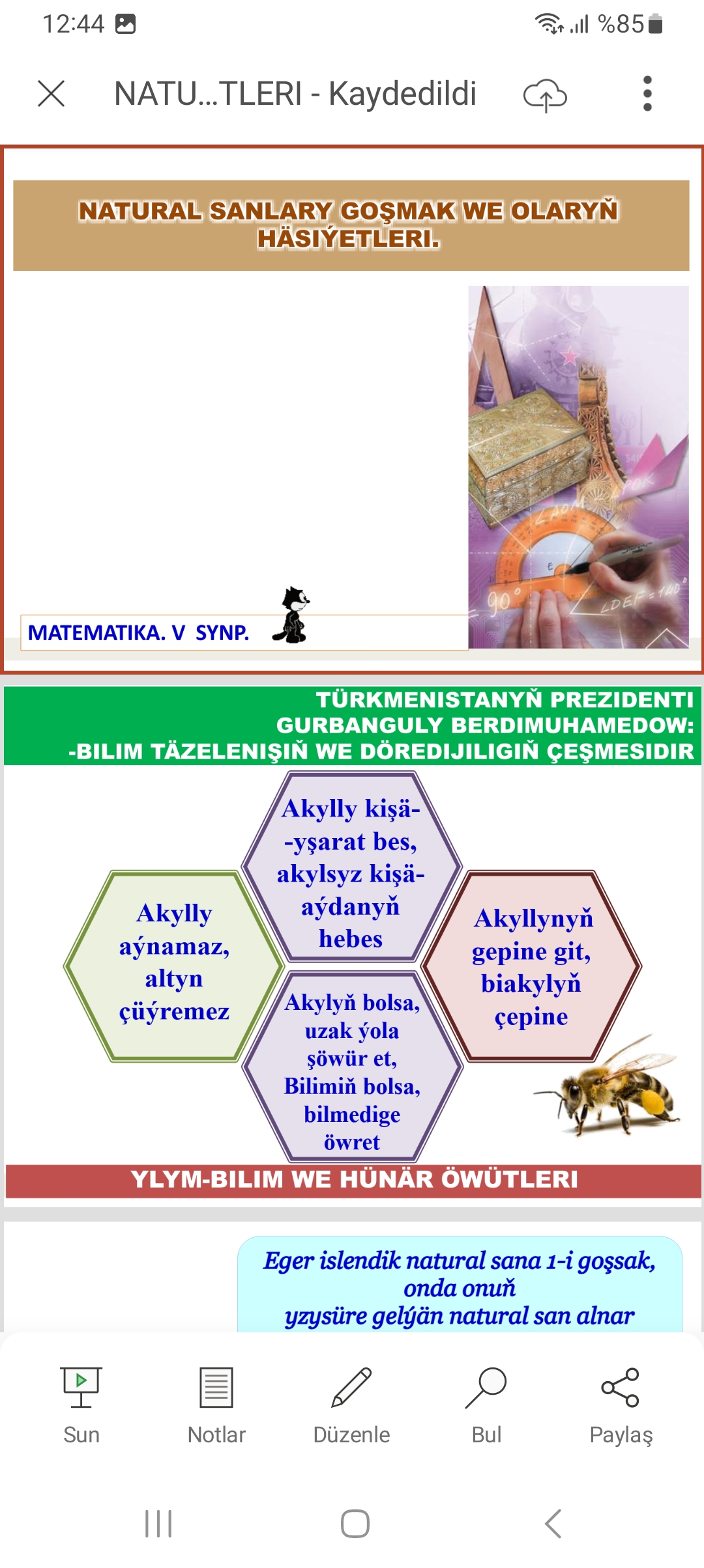 NATURAL SANLARY GOŞMAK WE OLARYŇ HÄSIÝETLERI