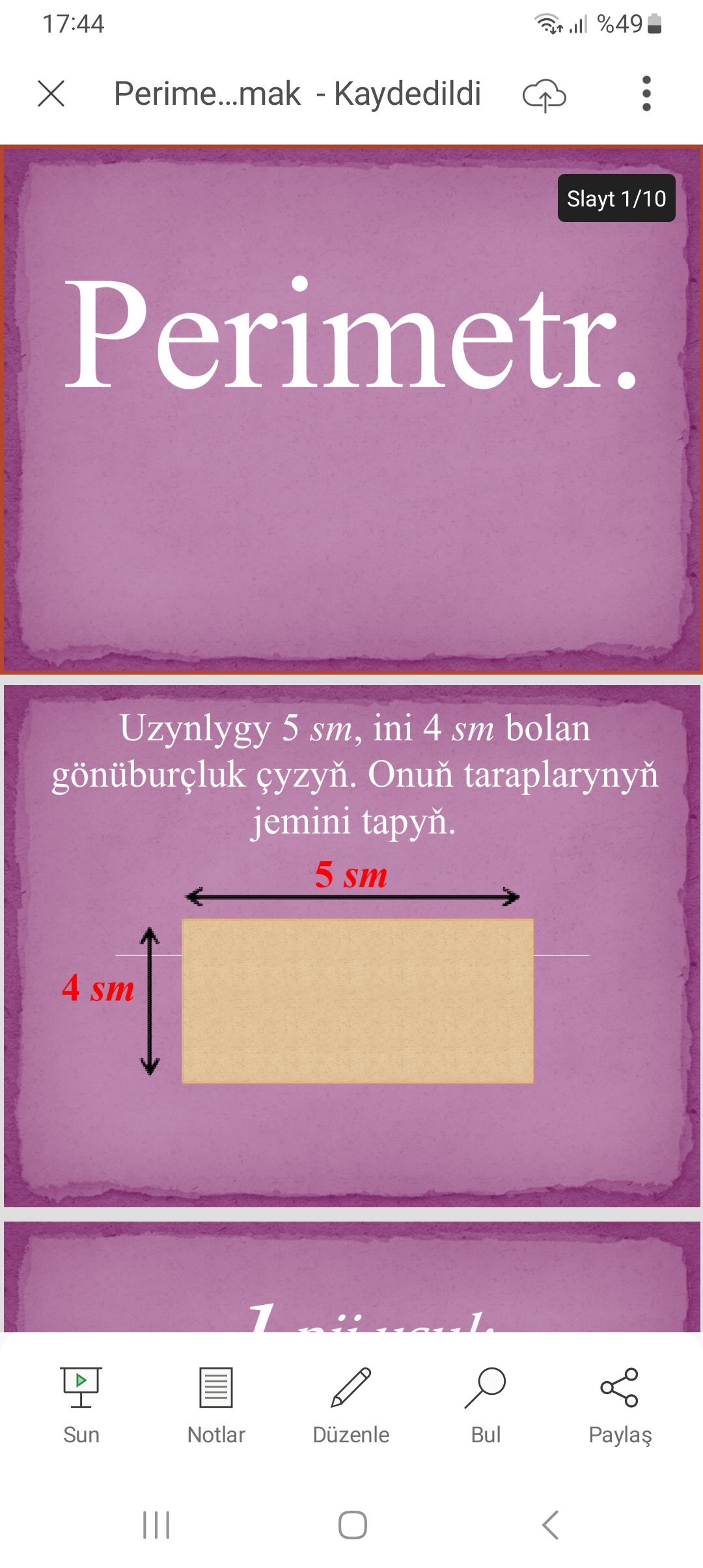 PERIMETRI HASAPLAMAK